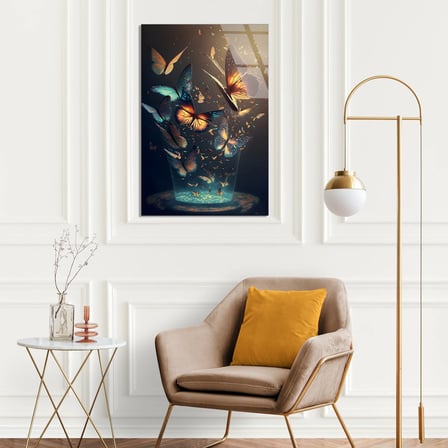 Fantastik Kelebekler Cam Tablo 35x50 cm