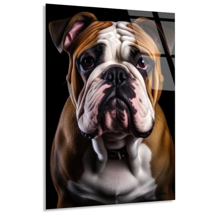 İngiliz Bulldog Cam Tablo 35x50 cm
