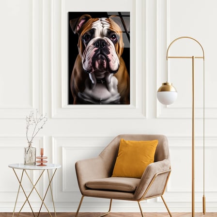 İngiliz Bulldog Cam Tablo 35x50 cm