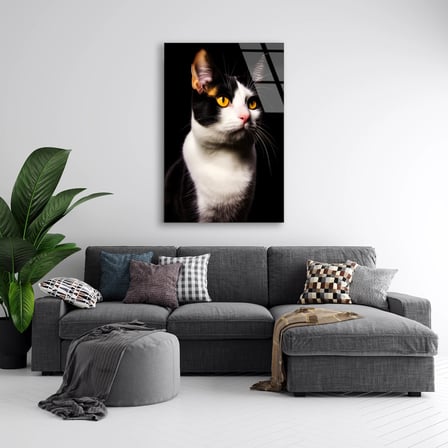 Smokin Kedi Cam Tablo 35x50 cm