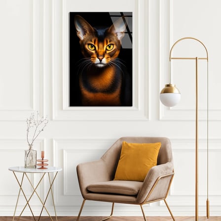 Abyssinian Kedi Cam Tablo – Hayvan Duvar Dekoru 35x50 cm