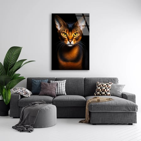 Abyssinian Kedi Cam Tablo – Hayvan Duvar Dekoru 35x50 cm
