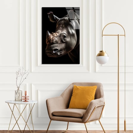 Gergedan Portresi Cam Tablo 35x50 cm
