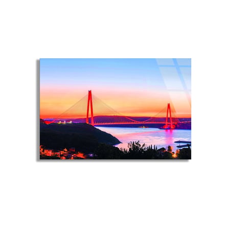 İstanbul Boğaz Köprüsü Cam Tablo 50x35 cm
