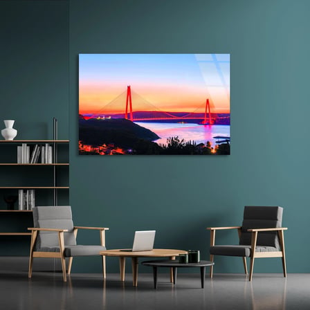 İstanbul Boğaz Köprüsü Cam Tablo 50x35 cm