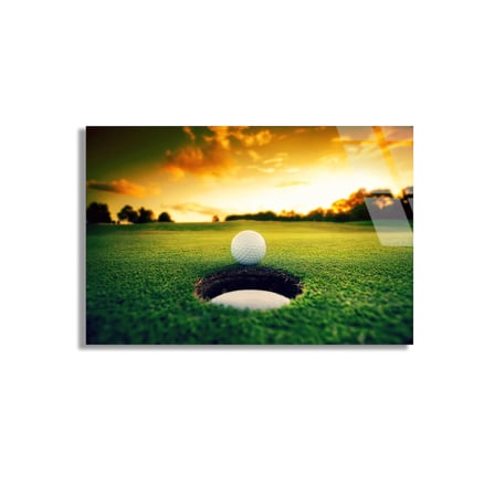 Golf Sahası Deliği Cam Tablo 50x35 cm