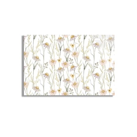 Minimal Papatya Deseni Cam Tablo 50x35 cm