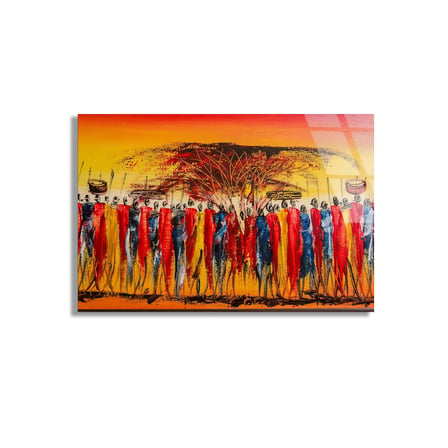 Afrika Masai Kabilesi Cam Tablo 50x35 cm