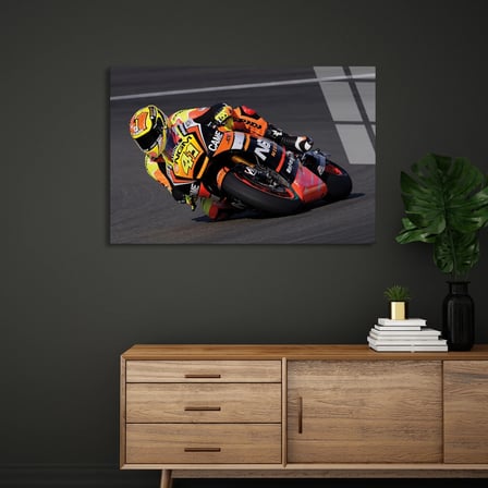 Motosiklet Yarışı Cam Tablo 125x80 cm