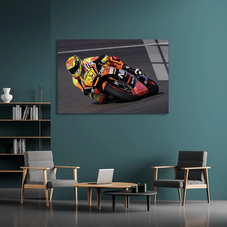 Motosiklet Yarışı Cam Tablo 50x35 cm