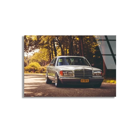Klasik Mercedes Otomobil Cam Tablo 50x35 cm