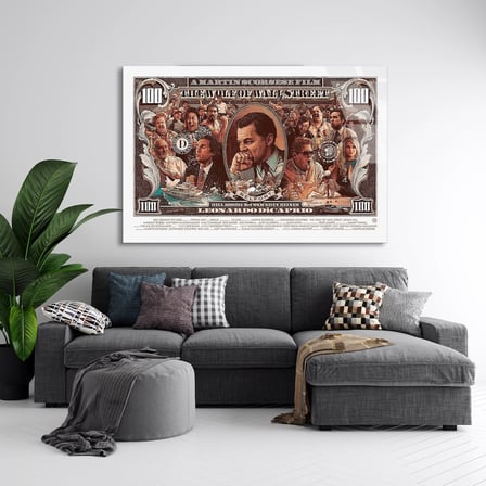 Wall Street Kurdu Afiş Cam Tablo 70x50 cm