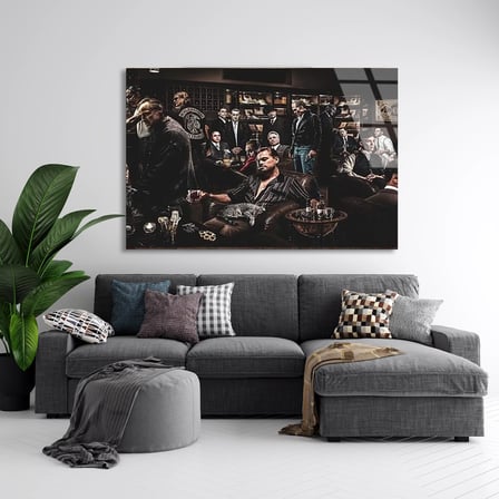 Gangster Sahne Toplantı Cam Tablo 50x35 cm