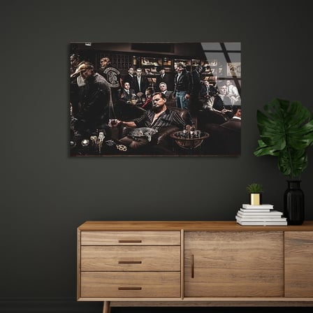 Gangster Sahne Toplantı Cam Tablo 50x35 cm