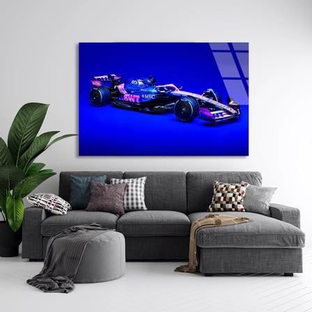 Formula 1 Yarış Arabası Cam Tablo 50x35 cm
