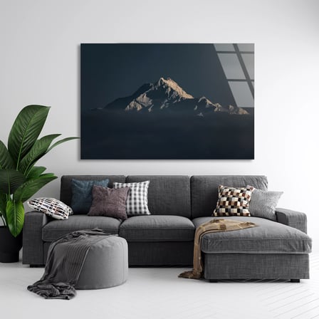 Sisli Dağ Zirvesi Cam Tablo 50x35 cm