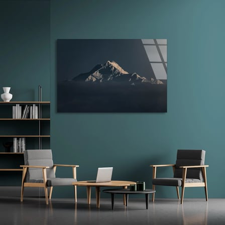 Sisli Dağ Zirvesi Cam Tablo 50x35 cm