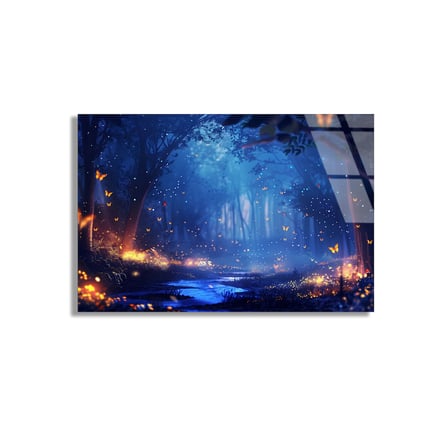 Büyülü Orman Cam Tablo 50x35 cm