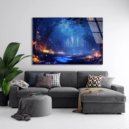Büyülü Orman Cam Tablo 50x35 cm