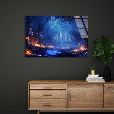Büyülü Orman Cam Tablo 50x35 cm