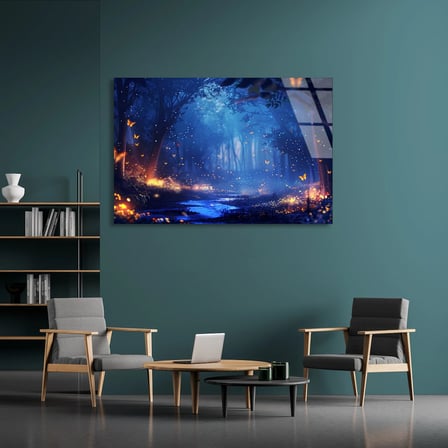 Büyülü Orman Cam Tablo 50x35 cm