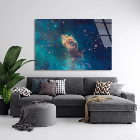 Uzay Nebula Cam Tablo 125x80 cm