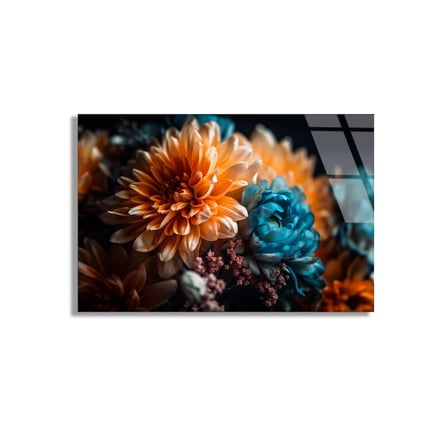 Çiçek Buketi Cam Tablo 50x35 cm