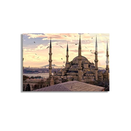 Cami Manzarası Cam Tablo 50x35 cm
