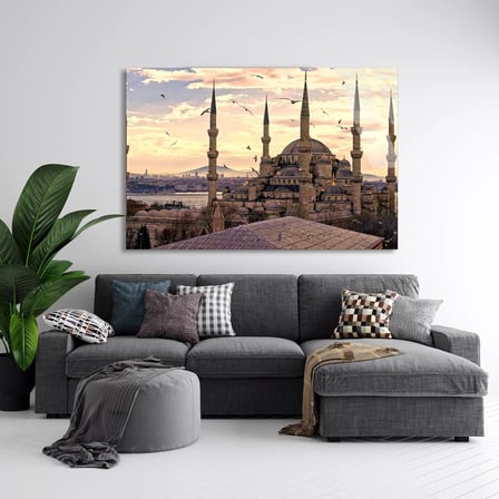 Cami Manzarası Cam Tablo 50x35 cm