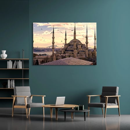 Cami Manzarası Cam Tablo 50x35 cm