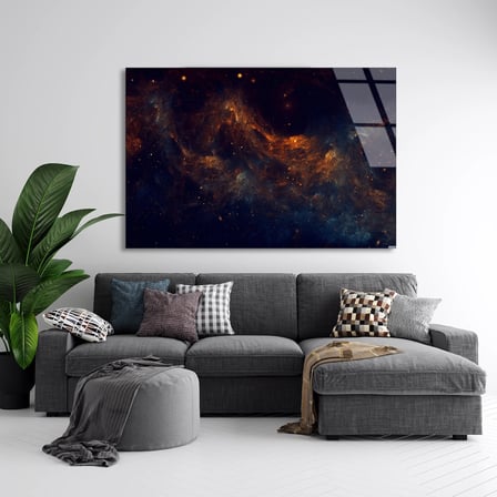 Uzay Bulutsu Cam Tablo 125x80 cm