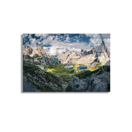 Dağ Manzarası Cam Tablo 50x35 cm