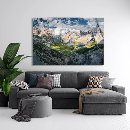 Dağ Manzarası Cam Tablo 50x35 cm