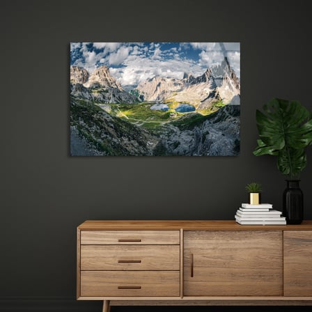Dağ Manzarası Cam Tablo 50x35 cm