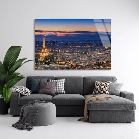 Paris Eyfel Kulesi Cam Tablo 50x35 cm