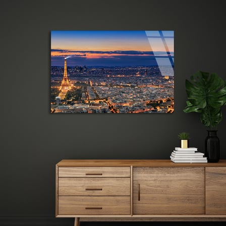 Paris Eyfel Kulesi Cam Tablo 50x35 cm