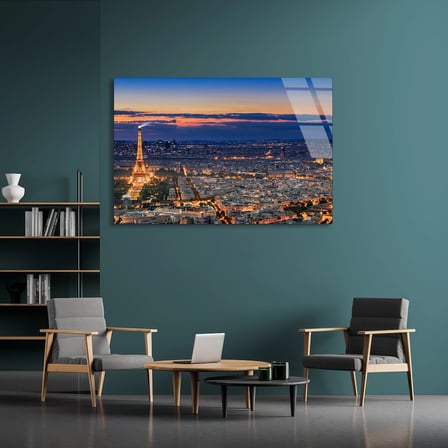 Paris Eyfel Kulesi Cam Tablo 50x35 cm