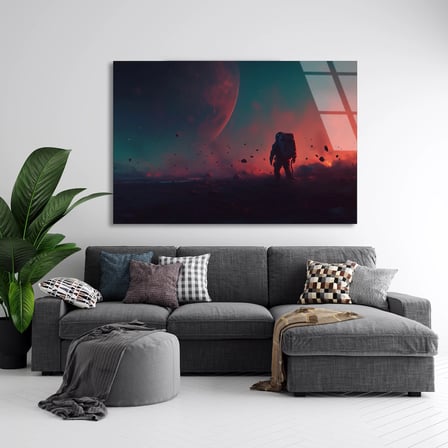 Astronot Cam Tablo 125x80 cm