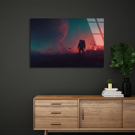Astronot Cam Tablo 125x80 cm