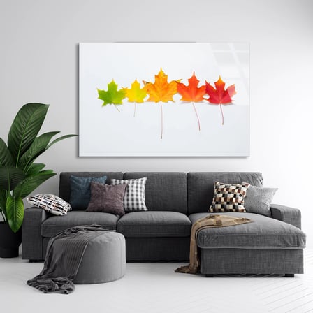 Sonbahar Yaprakları Cam Tablo 50x35 cm
