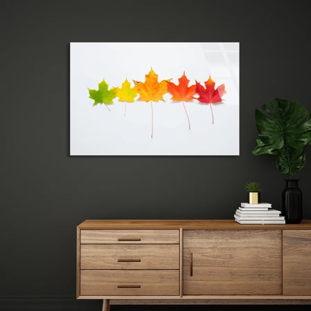 Sonbahar Yaprakları Cam Tablo 50x35 cm