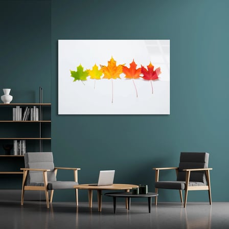 Sonbahar Yaprakları Cam Tablo 50x35 cm