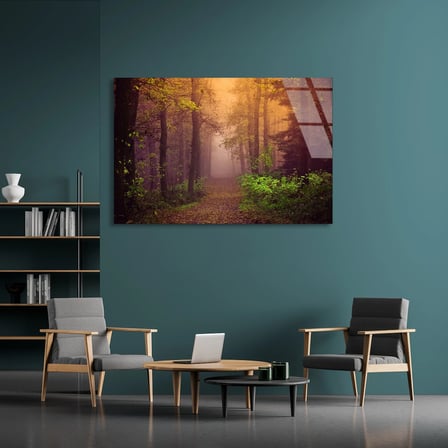 Sisli Orman Yolu Cam Tablo 50x35 cm
