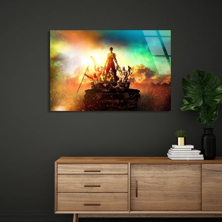 Fantastik Savaşçı Cam Tablo 50x35 cm