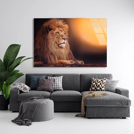 Aslan Cam Tablo 50x35 cm