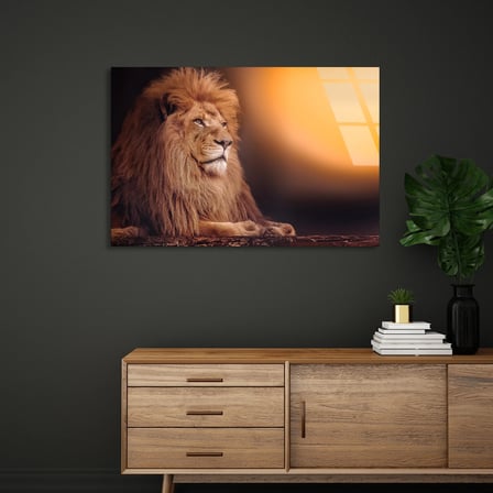 Aslan Cam Tablo 50x35 cm