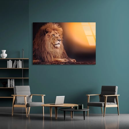 Aslan Cam Tablo 50x35 cm