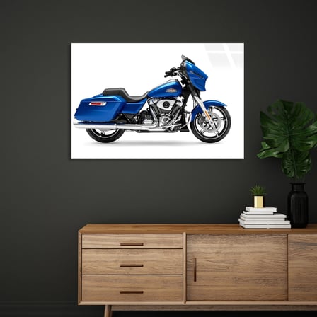 Mavi Motosiklet Cam Tablo 125x80 cm