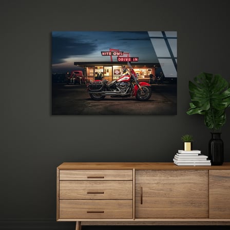 Motosiklet Drive-in Cam Tablo 50x35 cm