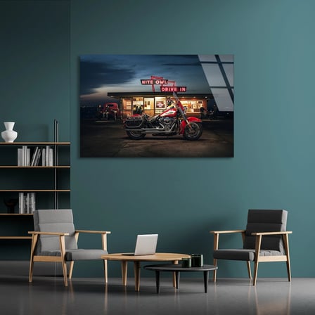 Motosiklet Drive-in Cam Tablo 50x35 cm